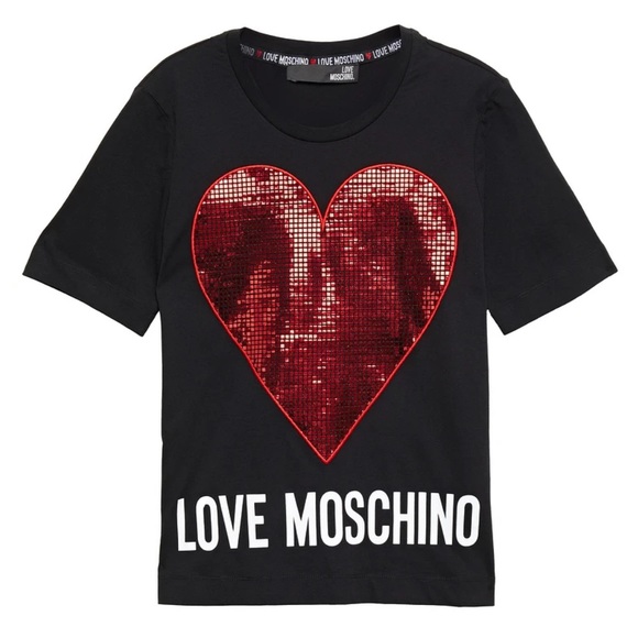 LOVE MOSCHINO Appliquéd printed cotton-jersey T-shirt - Picture 3 of 3